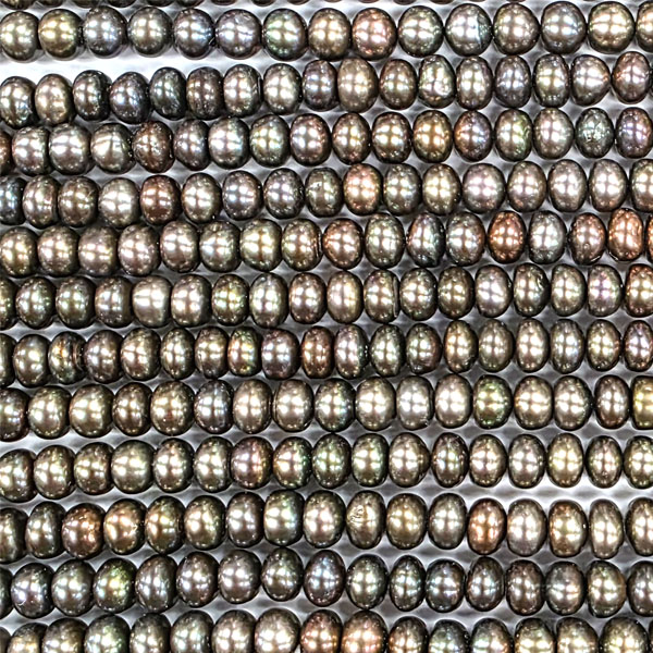 FRESHWATER PEARL RONDELLE 7-8MM BRONZE